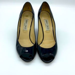 Jimmy Choo Wedge Patent Leather Shoe - 40 1/2